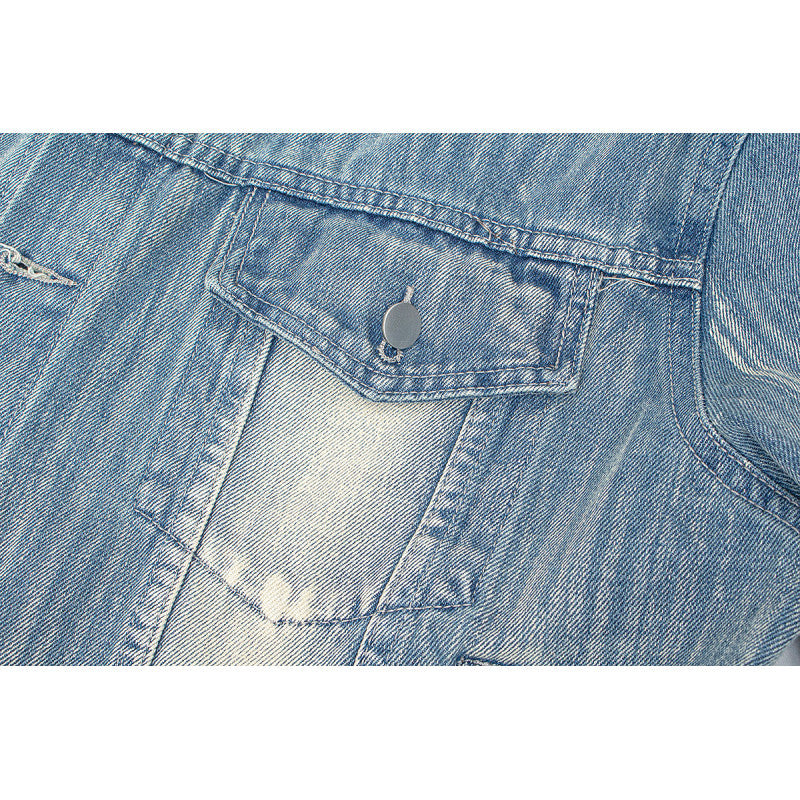 Damen Denimjacke im Vintage-Stil mit lässigem Schnitt und praktischem Druckknopfverschluss EB