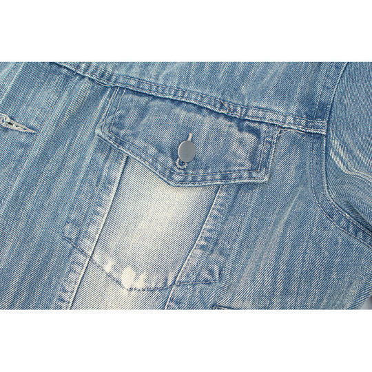 Damen Denimjacke im Vintage-Stil mit lässigem Schnitt und praktischem Druckknopfverschluss EB