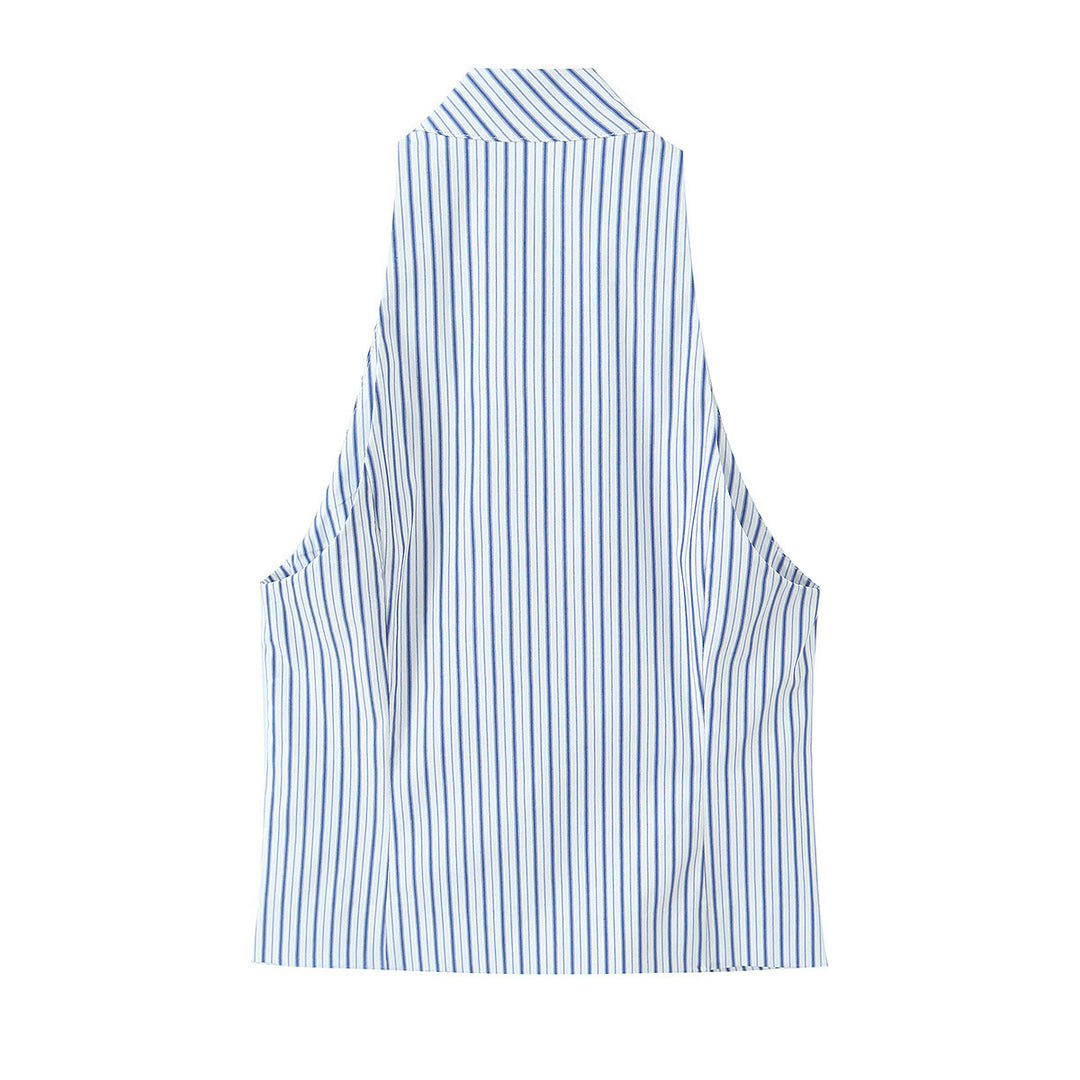 Damen elegante gestreifte Shorts im klassischen Schnitt EB