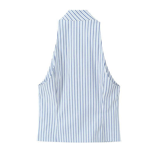 Damen elegante gestreifte Shorts im klassischen Schnitt EB