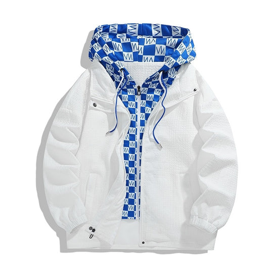 Damen leichte Funktionsjacke mit verstellbarer Kapuze und atmungsaktivem Innenfutter EB
