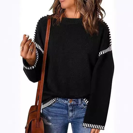 Damen Pullover mit modischen Streifen EB