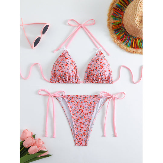 Damen Blumiger Triangel-Bikini EB