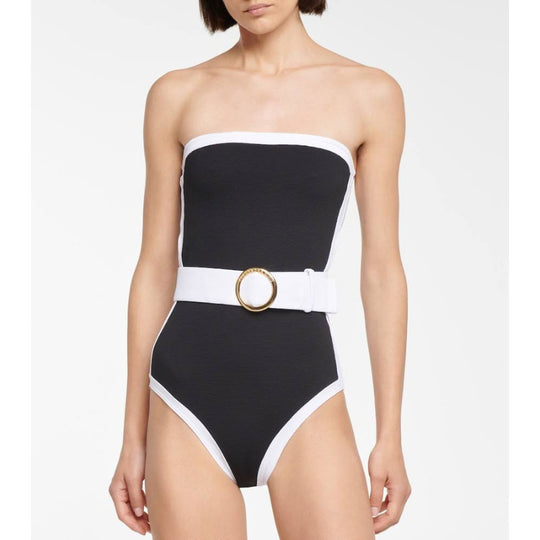 Damen Bandeau-Badeanzug mit modischem Gürtel EB