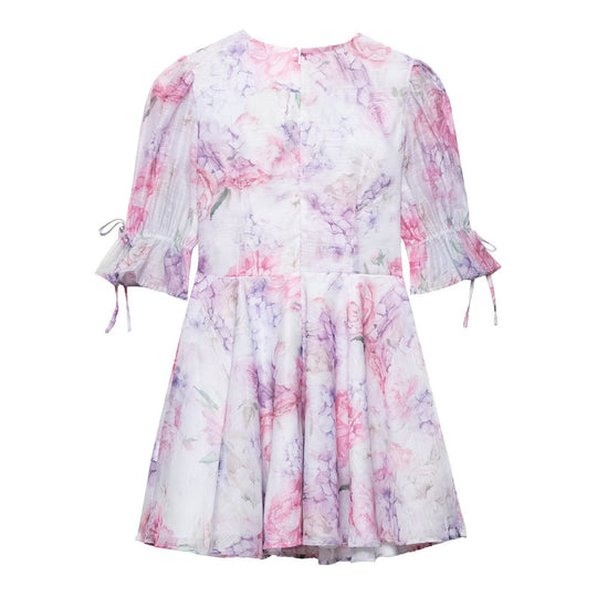 Damen verspieltes Sommerkleid mit floralem 3D-Applikationsdesign EB