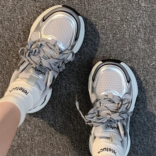 Damen Sportliche Mesh-Sneaker mit atmungsaktiven Einsätzen und rutschfester Sohle EB