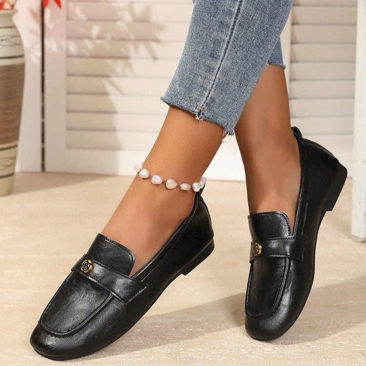 Damen Mokassins mit elegantem Goldakzent und weichem Fußbett EB