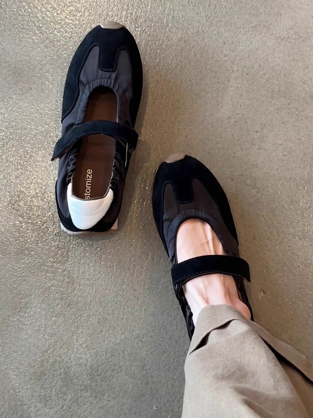 Damen modische Sneakers mit verstellbarem Klettverschluss und komfortabler Sohle EB