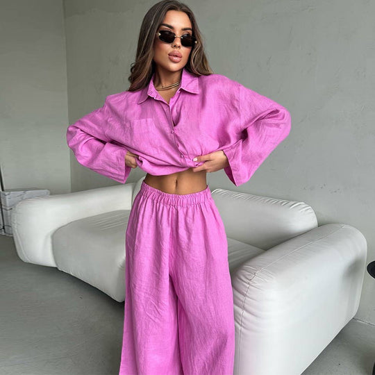 Damen luftiges Loungewear-Set mit weitem Schnitt EB