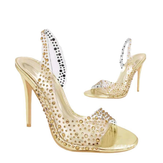 Damen Glamouröse und elegante Slingback High Heels EB