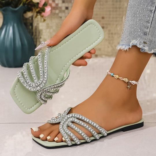 Damen Glamouröse Riemchen-Sandalen mit funkelnden Strassdetails EB