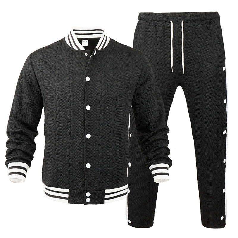 Herren Sportswear-Bomberjacke mit strukturiertem Design und Kontraststreifen EB