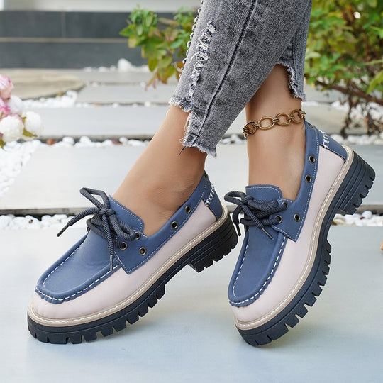 Damen Bequeme Boots mit trendigem Schnürdesign und robustem Profil EB