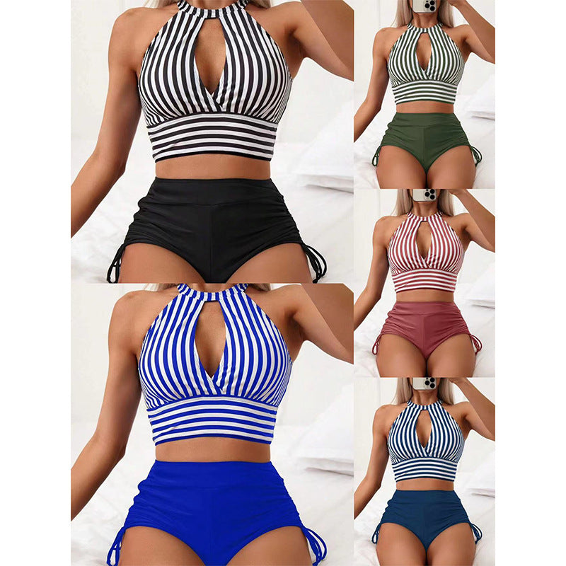 Damen Bikini mit hoch geschnittenem Slip und raffiniertem Cut-Out EB