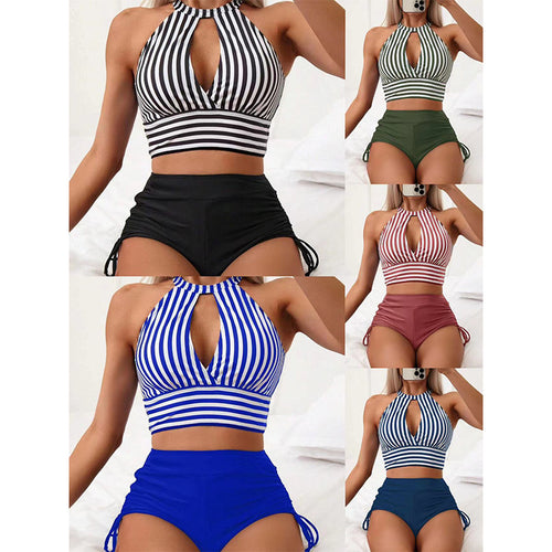 Damen Bikini mit hoch geschnittenem Slip und raffiniertem Cut-Out EB
