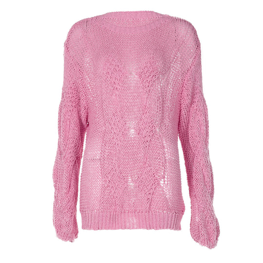 Damen Grobstrickpullover mit luftigem Schnitt und innovative Struktur EB