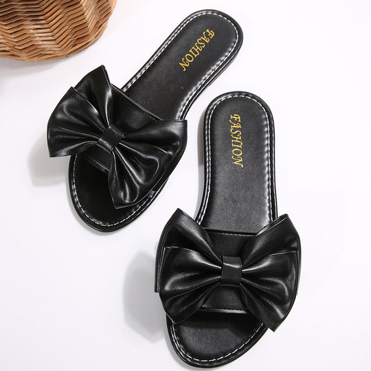 Damen elegante Slipper mit großzügigem Schleifen-Detail EB