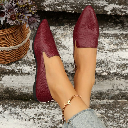 Damen  flexible Keil-Slipper mit Schlangenprägung, gepolstertem Komfortfußbett und rutschfester Gummisohle EB