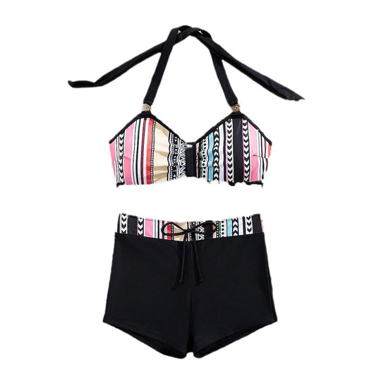 Damen Bikini-Set mit modischem High-Waist-Schnitt und verstellbaren Trägern EB