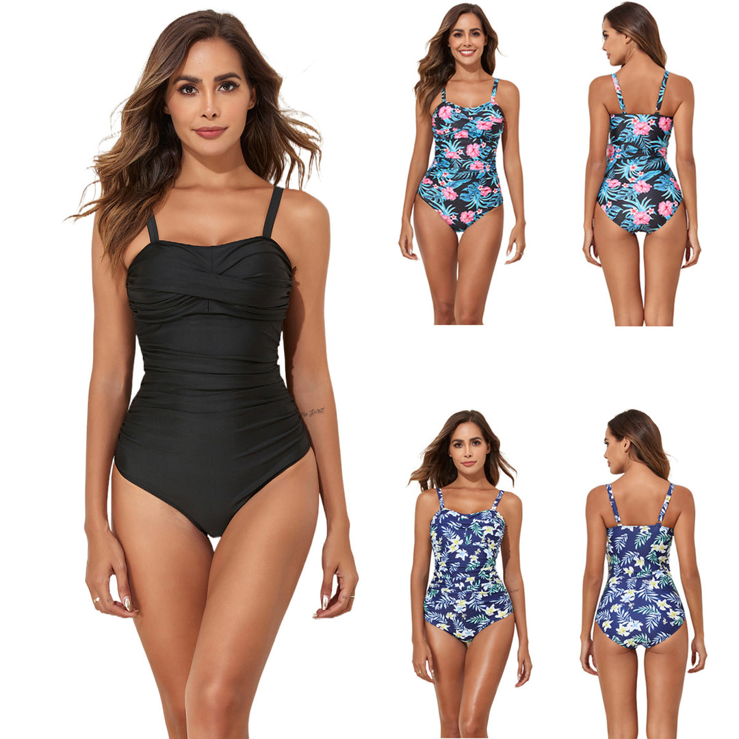Damen Einteiler Badeanzug mit floralem Design und figurformender Wirkung EB