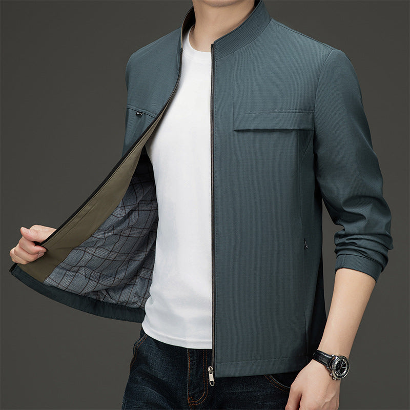 Herren elegante und sportliche Übergangsjacke mit Stehkragen EB
