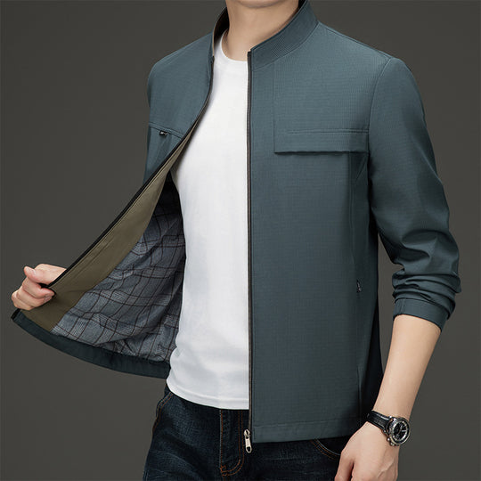 Herren elegante und sportliche Übergangsjacke mit Stehkragen EB