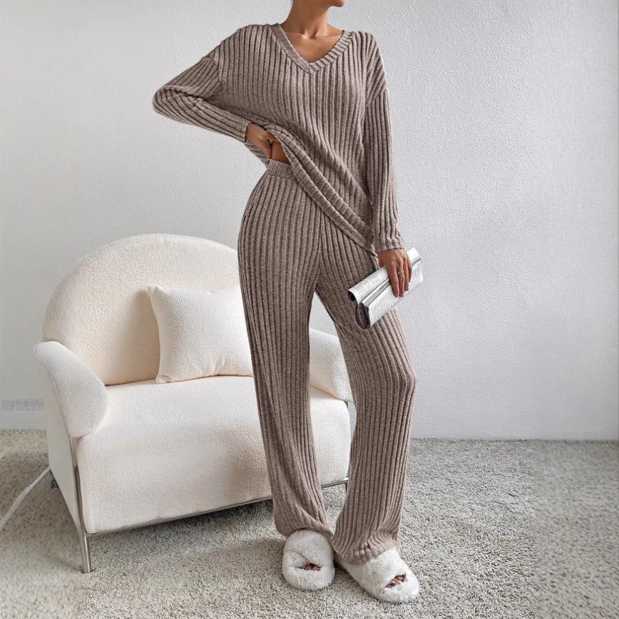 Damen Komfortables und stilvolles Lounge-Set mit Rippenstruktur EB
