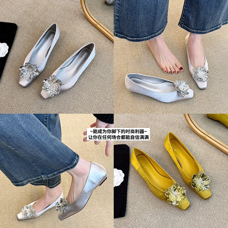 Damen elegante Ballerinas mit strahlenden Dekor-Elementen und komfortabler Innensohle EB
