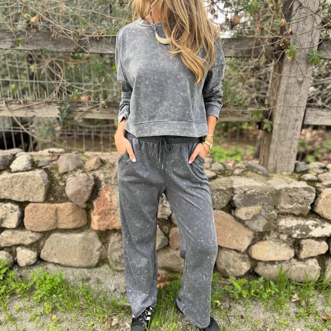 Damen Lässiger Sweatanzug im Vintage-Look EB