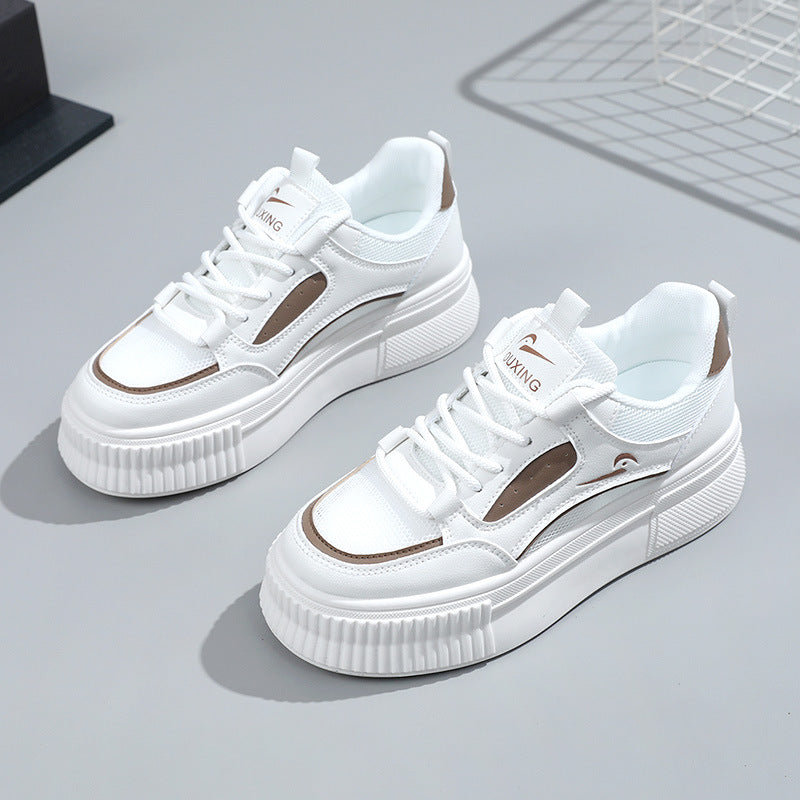 Damen modische Plateausneaker mit atmungsaktiver Oberflächenstruktur EB