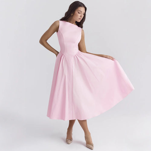 Damen A-Linie Cocktailkleid mit elegantem Taillenkürzel und femininem Schnitt EB