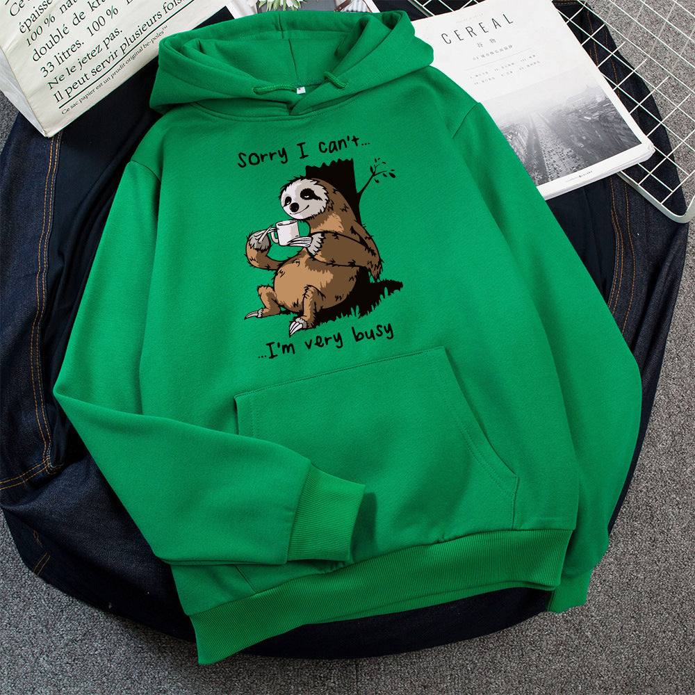 Damen Kapuzensweater mit niedlichem Tiermotiv und verspieltem Spruch EB