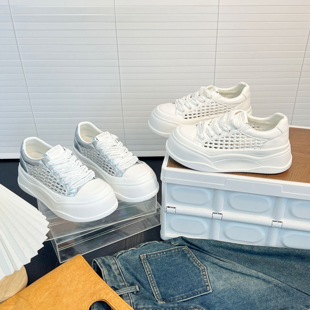 Damen Sneaker mit luftiger Netzstruktur und bequemer Plateausohle EB