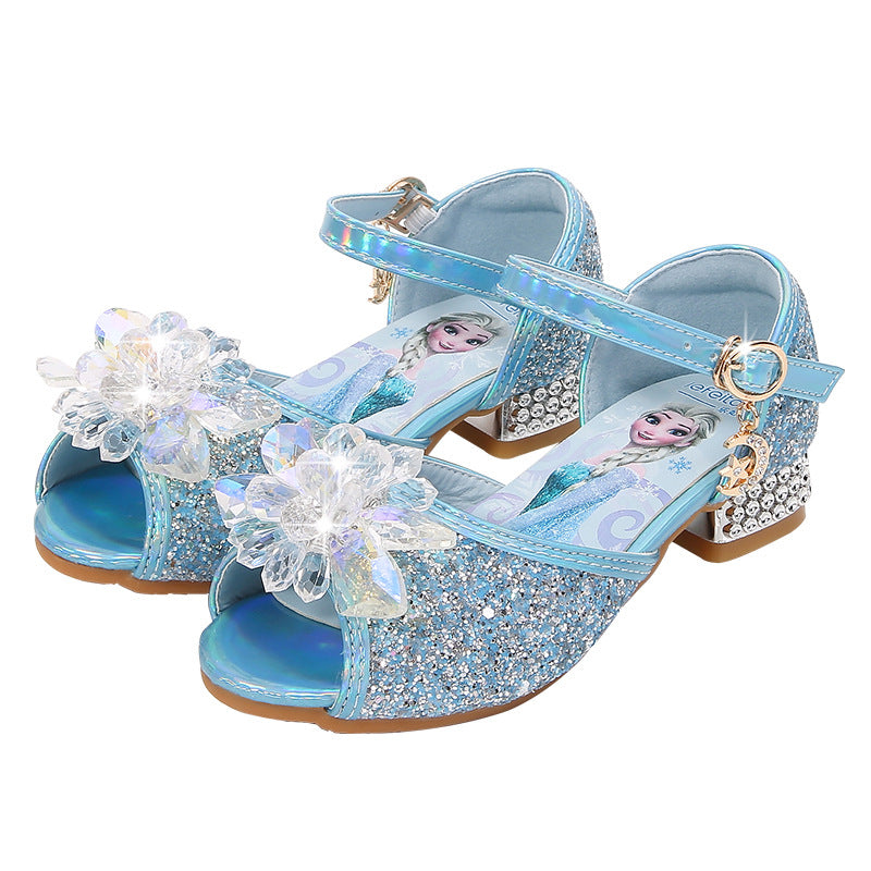 Mädchen Ballerinas mit funkelnden Akzenten und Blumenapplikation EB