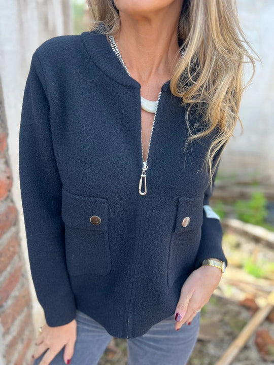 Damen Fleecejacke mit praktischen Taschen und Reißverschluss EB