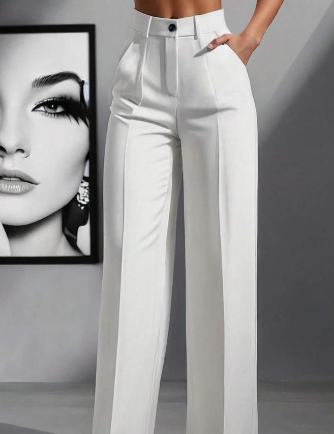 Damen elegante weite Bundfaltenhose EB