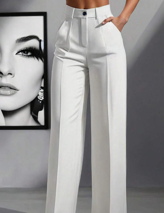 Damen elegante weite Bundfaltenhose EB