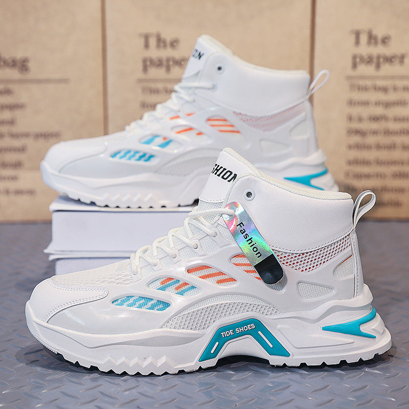Damen Modische High-Top Sneakers mit atmungsaktiver Mesh-Oberfläche und rutschfester Sohle EB