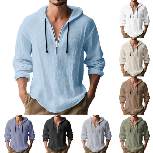 Herren lässiger Kapuzenpullover mit Reißverschluss EB