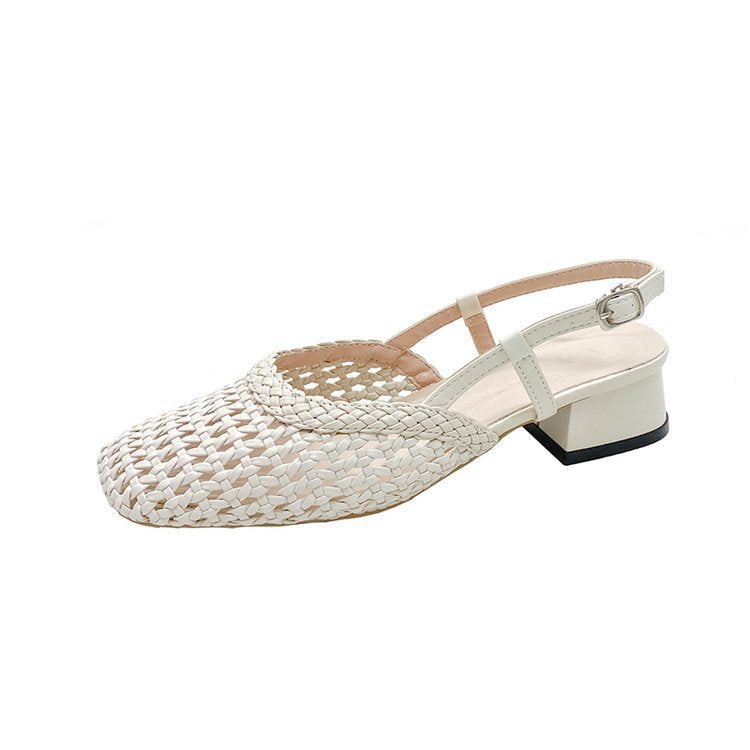 Damen Slingback-Pantoletten mit luftiger Webstruktur und bequemer Absatzhöhe EB