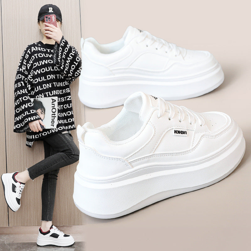 Damen Modische Plateau-Sneaker mit atmungsaktivem Obermaterial und gepolsterter Innensohle EB
