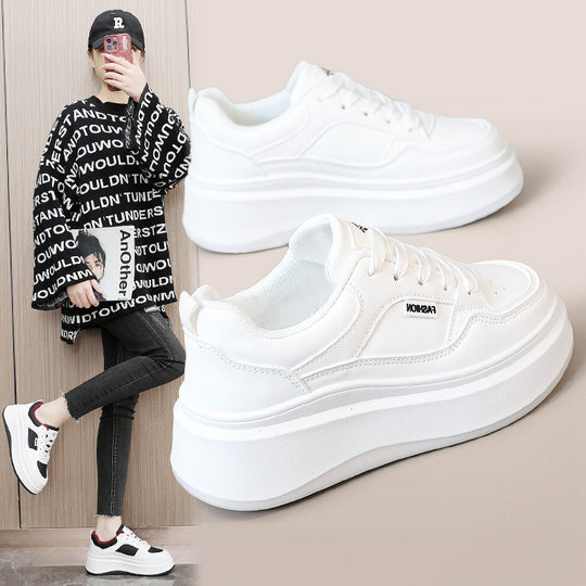 Damen Modische Plateau-Sneaker mit atmungsaktivem Obermaterial und gepolsterter Innensohle EB