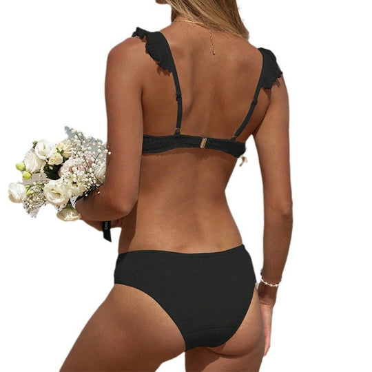 Damen Push-Up Bikini mit verstellbaren Riemen und Rüschendetails EB