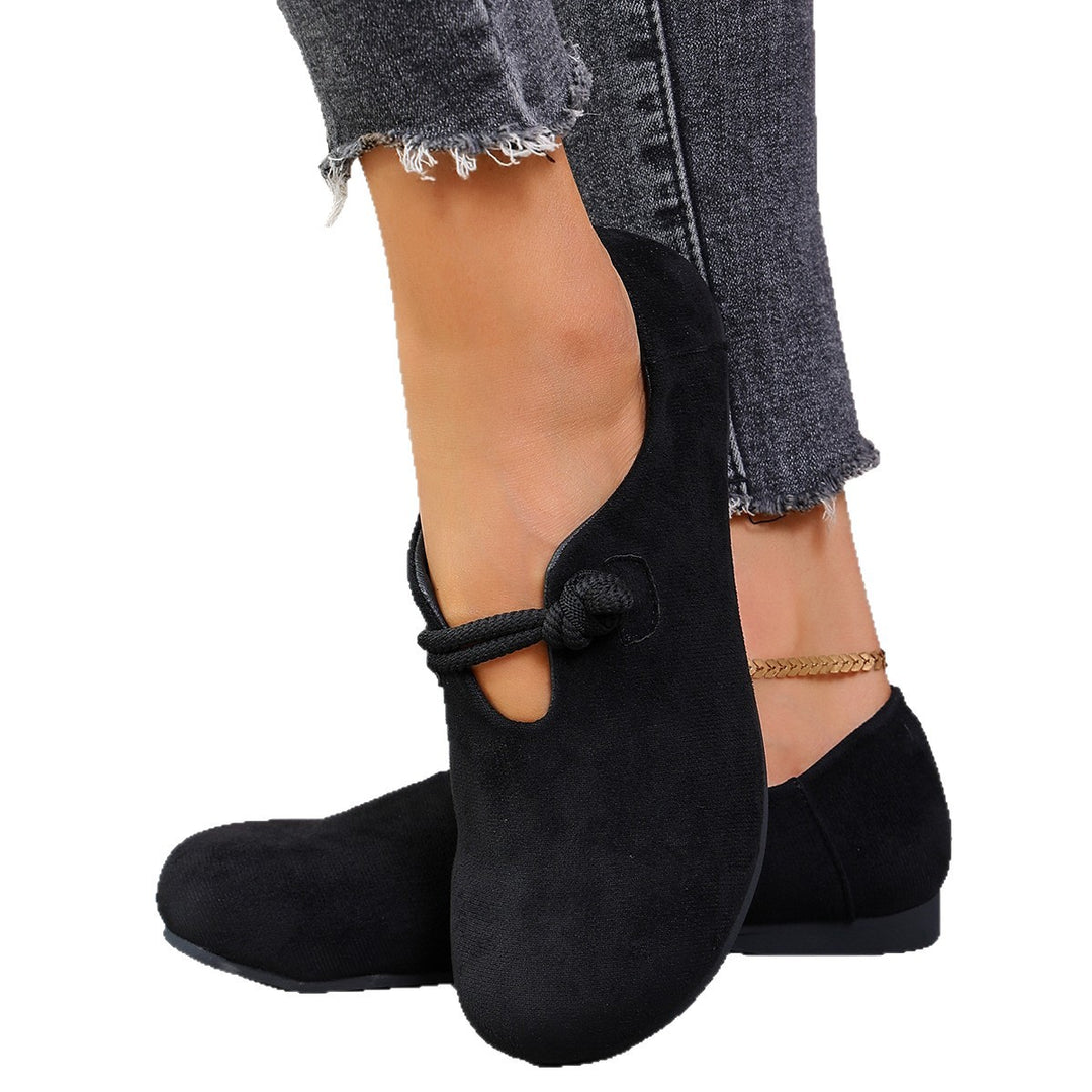 Damen nan bequeme flache Slipper aus weicher Mikrofaser mit dekorativer Schleife EB