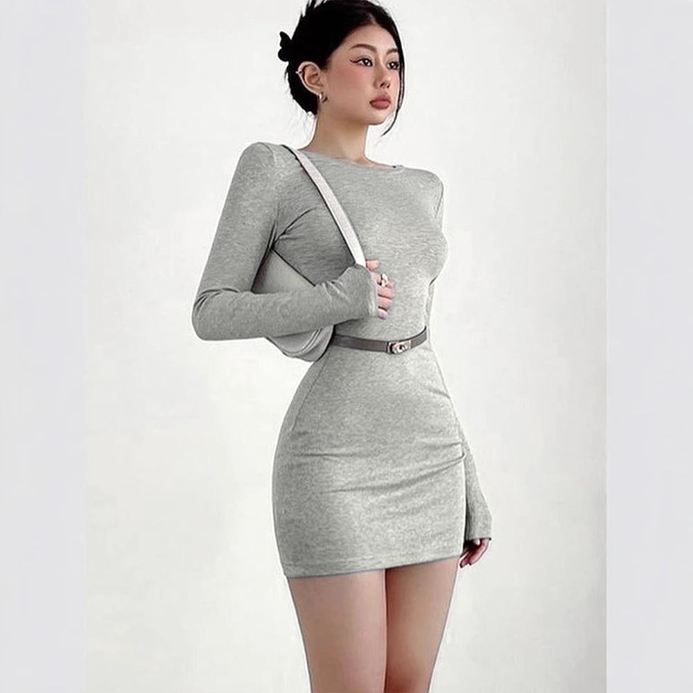 Damen figurbetontes Langarmkleid aus hochwertigem Jersey EB
