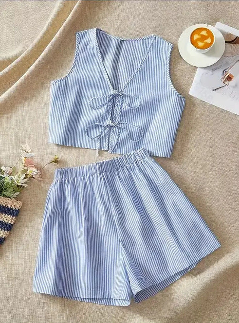 Damen Lounge-Wear Set mit Raffung und Rückenschnürung EB