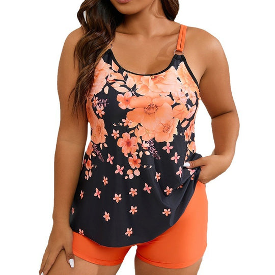 Damen Sportlicher Tankini-Badeanzug mit floralem Design und modischem Schnitt EB
