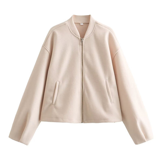 Damen lässige Steppjacke mit modernem Reißverschluss und praktischen Taschen EB