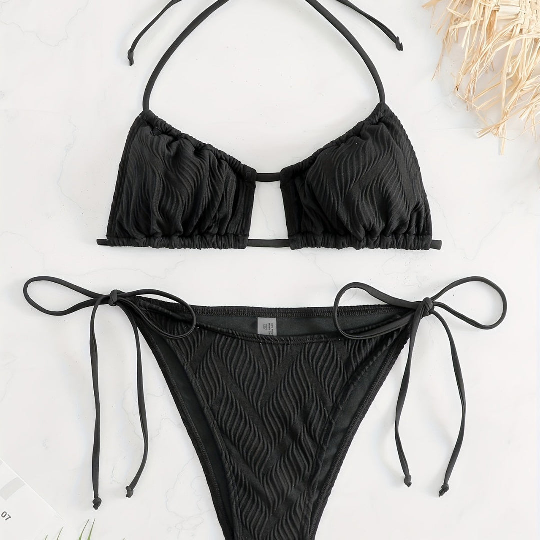 Damen Triangel-Bikini mit raffiniertem Rüschendesign EB