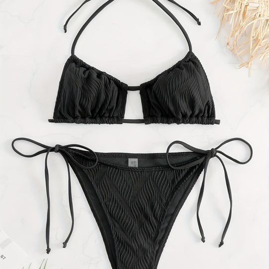 Damen Triangel-Bikini mit raffiniertem Rüschendesign EB